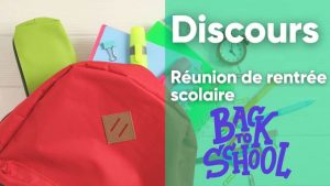 Exemple discours réunion rentrée scolaire APE