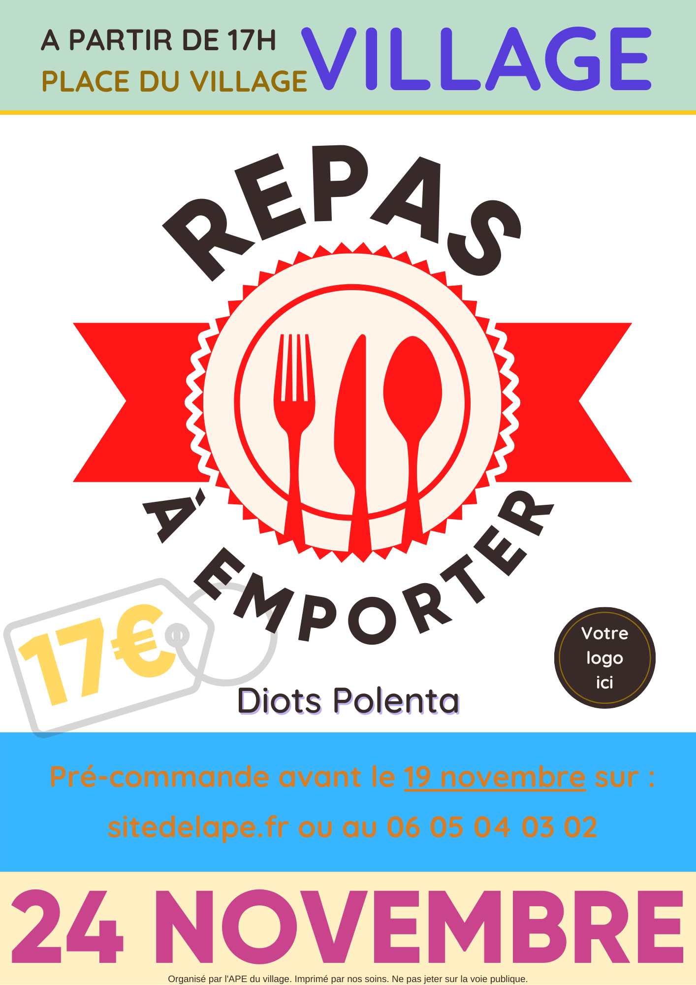 Affiche avec une mauvaise harmonie des couleurs.