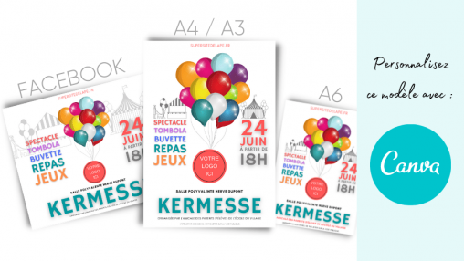 Modèle (template) d'affiche pour une kermesse.