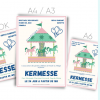 Modèle (template) d'affiches rétro pour kermesse.