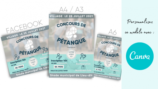 Modèle (template) d'affiches pour un concours de pétanque. Modèle (template) d'affiches pour un concours de pétanque.