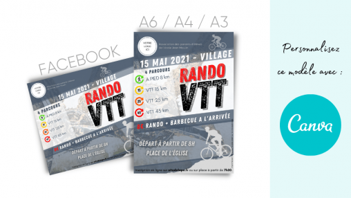 Modèle (template) d'affiches pour Rando VTT.