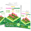 Modèle (template) d'affiches pour un marché aux fleurs ou aux légumes.