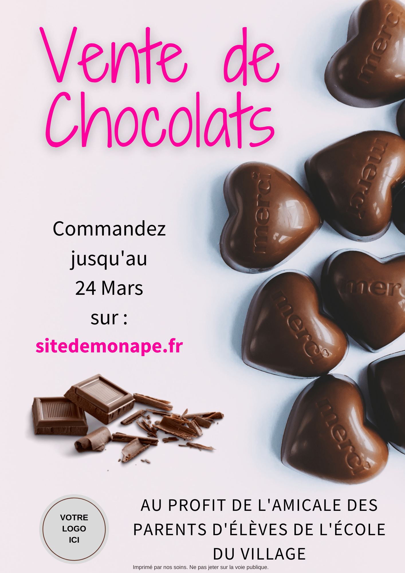 Affiche vente de chocolats