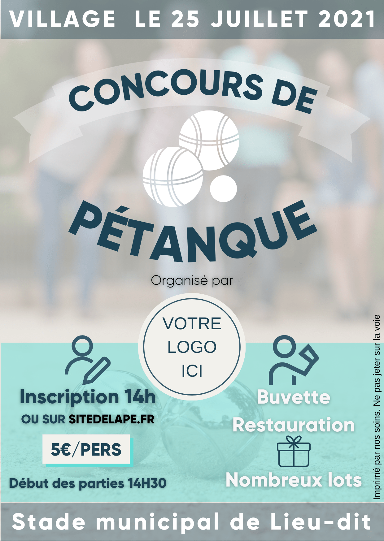 Modèle d'affiche concours de pétanque.