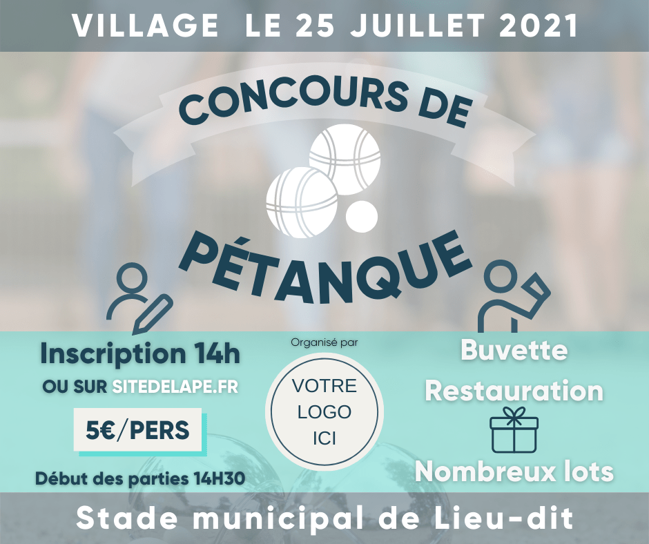 Modèle d'affiche concours de pétanque.