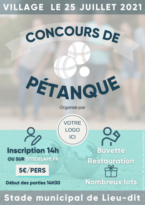 Concours de Pétanque-min Modèle d'affiche concours de pétanque.
