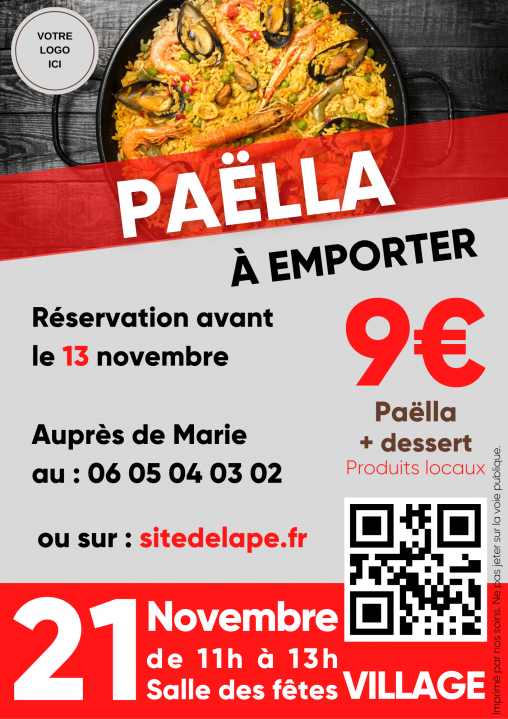 Modèle d'affiche Paëlla