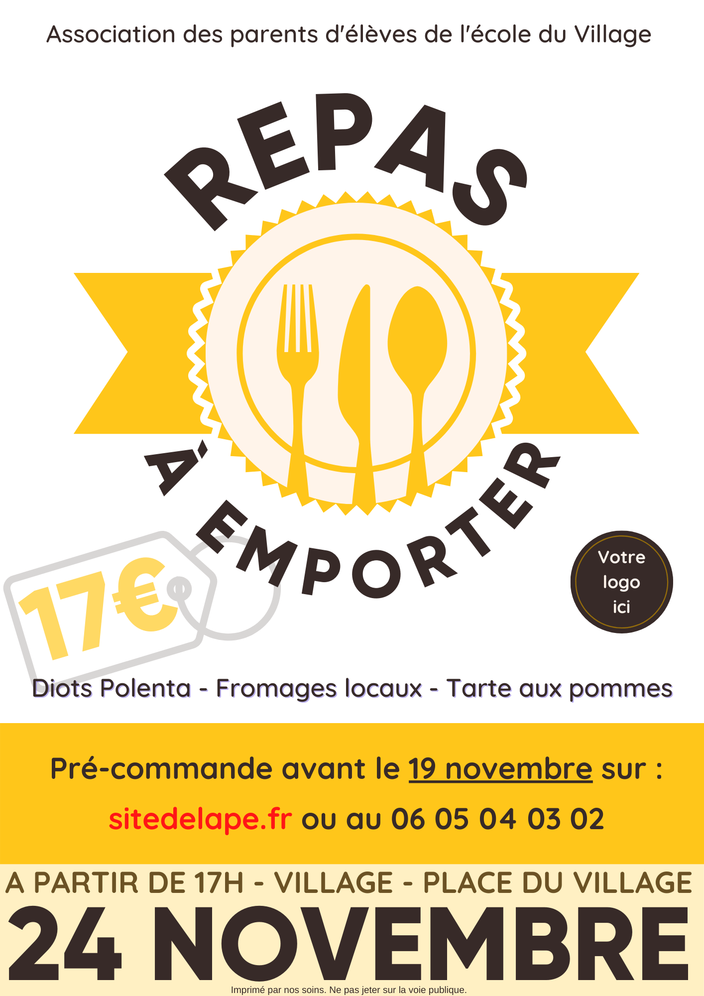 Affiche repas à emporter