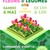 Modèle affiche marché aux fleurs / légumes