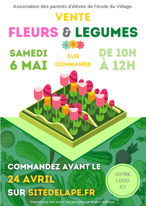 Modèle affiche marché aux fleurs / légumes