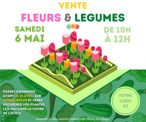 Modèle affiche marché aux fleurs / légumes