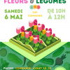 Modèle affiche marché aux fleurs / légumes