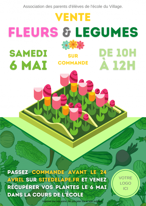 Modèle affiche marché aux fleurs / légumes