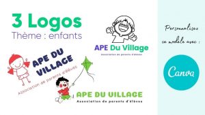 Logos APE association à personnaliser thème enfants