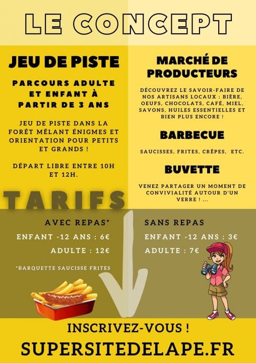 Modèle d'affiche pour un jeu de piste en famille ou rando d'orientation