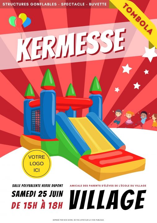 Modèle d'affiche de kermesse à personnaliser