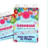 Modèles d'affiches de kermesse pour APE - Thème ballons en folie