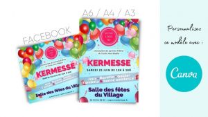 Modèles d'affiches de kermesse pour APE - Thème ballons en folie