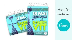 Modèle d'affiche à personnaliser pour une rando VTT thème bleu minimaliste