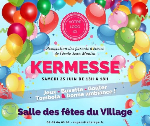 Modèles d'affiches de kermesse pour APE - Thème ballons en folie