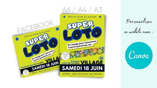 Modèle d'affiche à personnaliser pour un super loto (thème boules) Modèle d'affiche à personnaliser pour un super loto (thème boules)