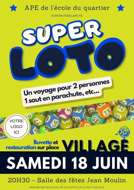 Modèle d'affiche Loto A4(thème boules) Modèle d'affiche Loto A4(thème boules)