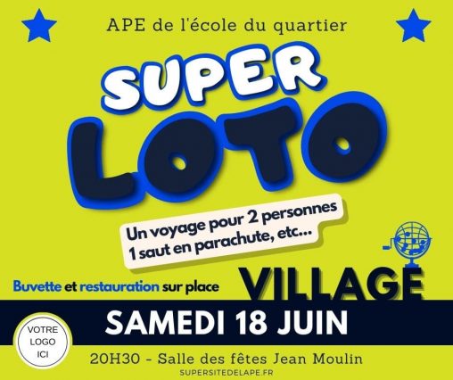 Modèle de publication Facebook à personnaliser pour un super loto (thème boules) Modèle de publication Facebook à personnaliser pour un super loto (thème boules)