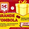 Modèle de publication Facebook à personnaliser pour une tombola (thème cadeau rouge et or)