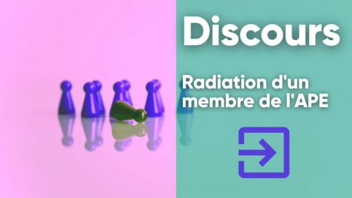Modèle de discours de radiation d'un membre de votre association de parents d'élèves. Modèle de discours de radiation d'un membre de votre association de parents d'élèves.